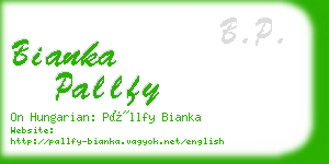 bianka pallfy business card